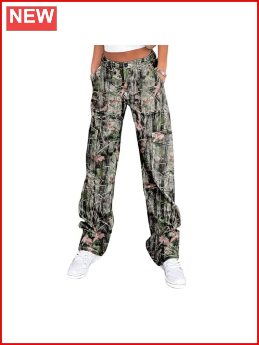 Lepunuo Cargo Pants for Women High Waisted Casual Pants Baggy Stretchy Wide Leg